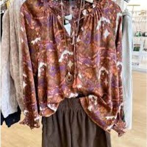 Pinch Brown and Purple Women's Blouse